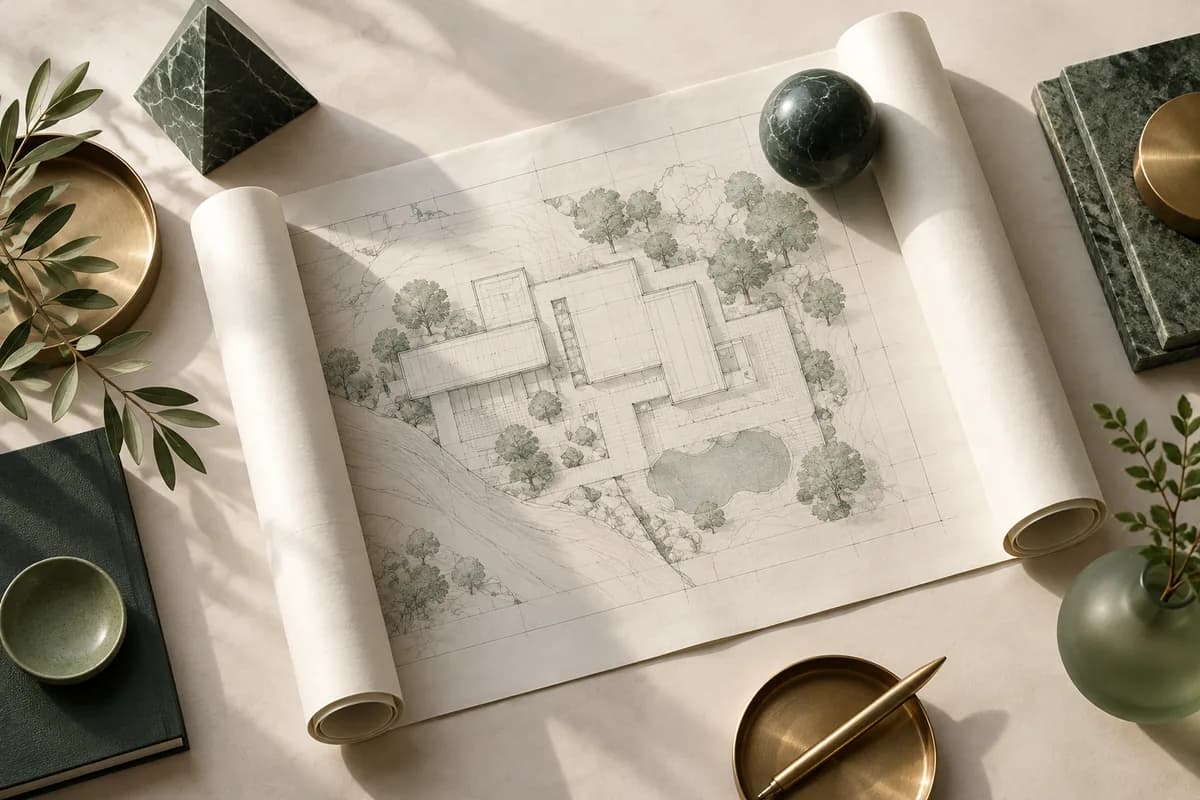 Minh họa 3D màu xanh sage về cách viết brief thiết kế website rõ ràng