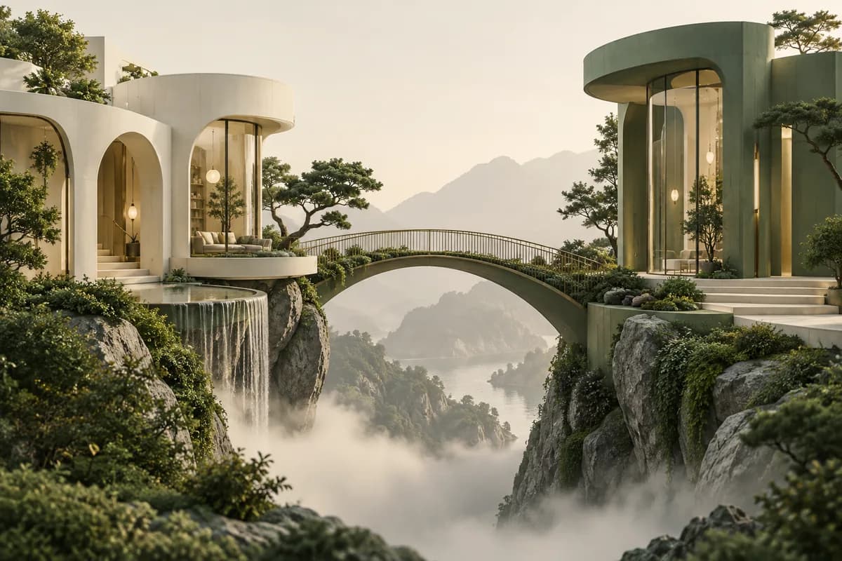 Minh họa 3D màu xanh sage về chuyển website: giữ đường đọc với redirect và kiểm url
