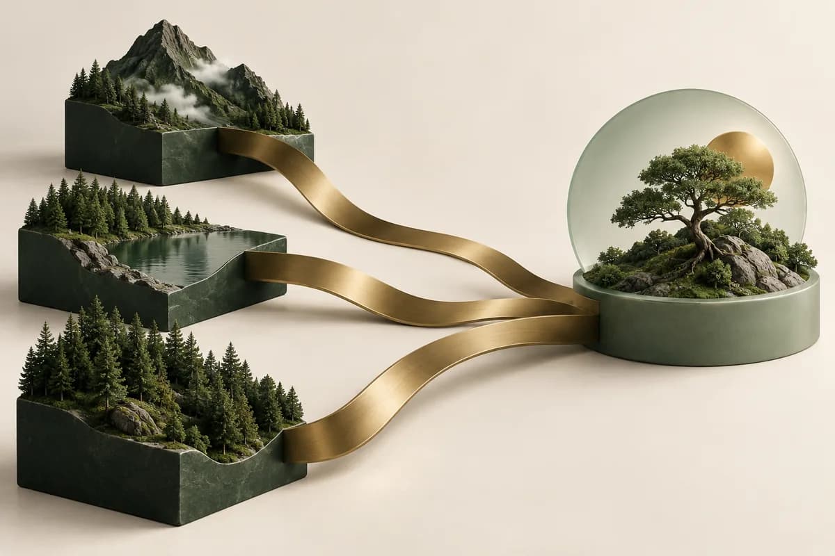 Minh họa 3D màu xanh sage về utm: theo dõi chiến dịch mà không làm rối dữ liệu
